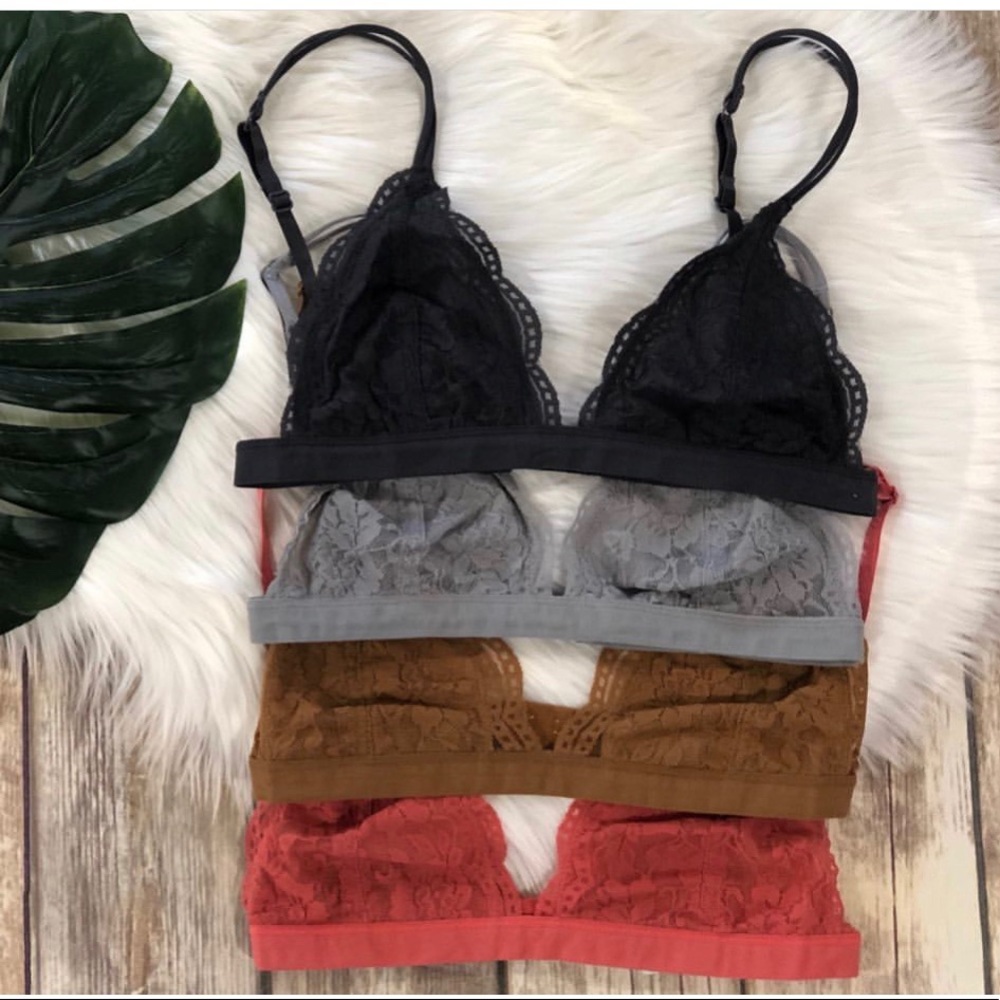 2 for $14 NEW! Floral Sheer Lace Bralette